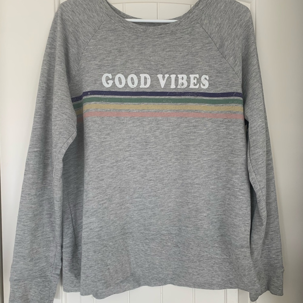 Grayson/threads grey “good vibes” sweater!